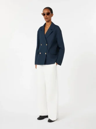 Pantalon ample en coton et lin, blanc Pantalon ample en coton et lin, blanc
