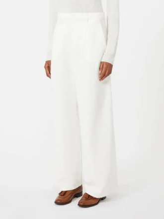 Pantalon ample en coton et lin, blanc Pantalon ample en coton et lin, blanc