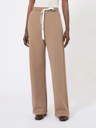 Pantalon ample en jersey, couleur camel