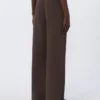 Pantalon ample en jersey, couleur chocolat