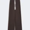 Pantalon ample en jersey, couleur chocolat