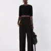 Crop top en viscose stretch, noir Crop top en viscose stretch, noir