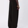 Pantalon ample en satin de viscose, noir Pantalon ample en satin de viscose, noir