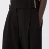 Pantalon ample en satin de viscose, noir Pantalon ample en satin de viscose, noir