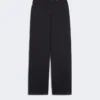 Pantalon baggy en satin de coton, bleu marine Pantalon baggy en satin de coton, bleu marine