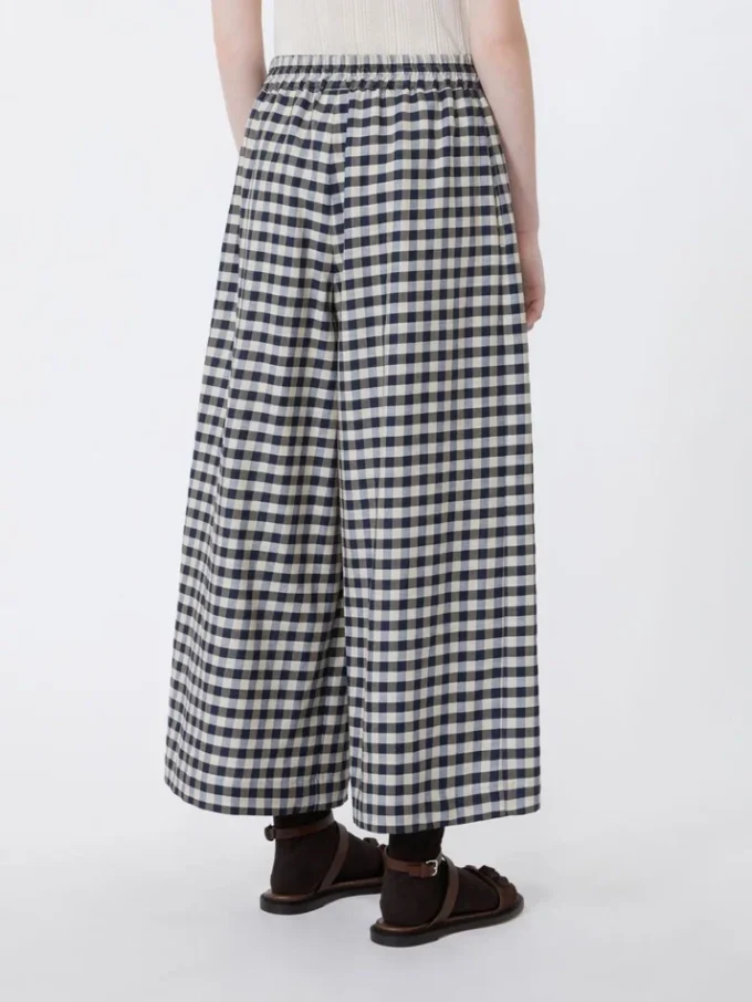Pantalon Batavia en coton et ramie, bleu marine Pantalon Batavia en coton et ramie, bleu marine