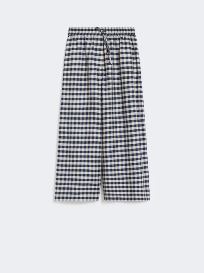 Pantalon Batavia en coton et ramie, bleu marine Pantalon Batavia en coton et ramie, bleu marine