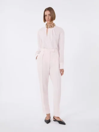 Pantalon carotte en cady, rose