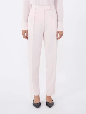 Pantalon carotte en cady, rose
