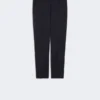 Pantalon cigarette en laine stretch, bleu marine Pantalon cigarette en laine stretch, bleu marine
