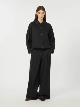 Pantalon cinq poches en jersey effet denim, bleu outremer