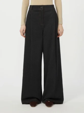 Pantalon cinq poches en jersey effet denim, bleu outremer