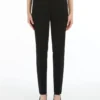 Pantalon droit en cady, noir Pantalon droit en cady, noir