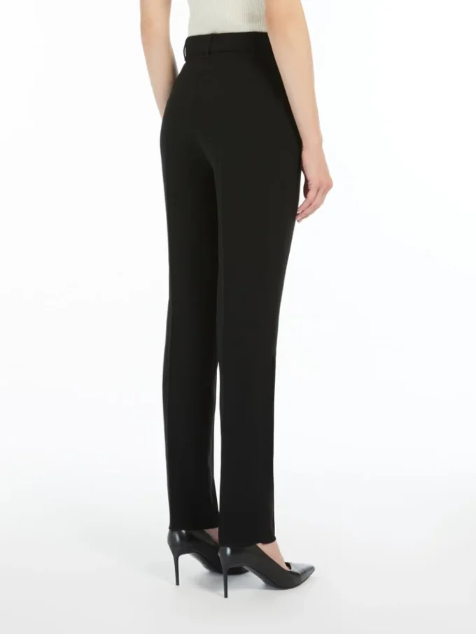 Pantalon droit en cady, noir Pantalon droit en cady, noir