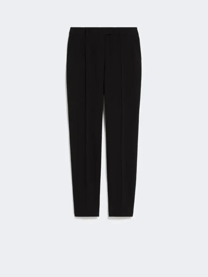 Pantalon droit en cady, noir Pantalon droit en cady, noir