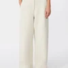 Pantalon droit en jersey scuba, beige