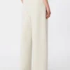 Pantalon droit en jersey scuba, beige