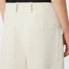 Pantalon droit en jersey scuba, beige