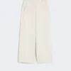 Pantalon droit en jersey scuba, beige