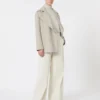 Pantalon droit en sergé de coton, ivoire Pantalon droit en sergé de coton, ivoire