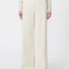 Pantalon droit en sergé de coton, ivoire Pantalon droit en sergé de coton, ivoire