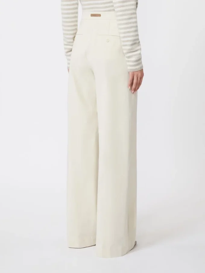 Pantalon droit en sergé de coton, ivoire Pantalon droit en sergé de coton, ivoire