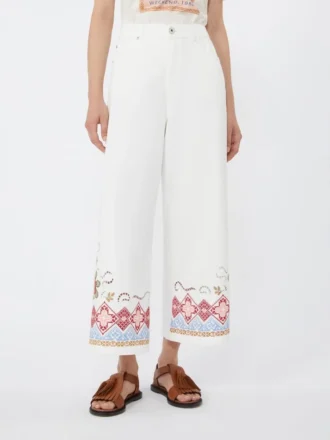 Pantalon en coton, blanc
