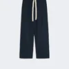 Pantalon en coton à cordon de serrage, bleu nuit