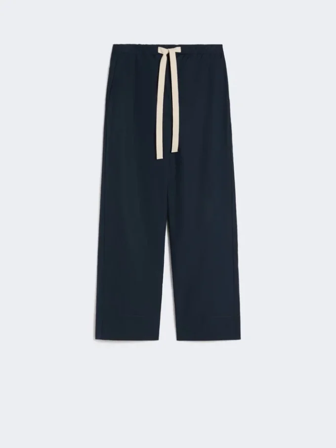 Pantalon en coton à cordon de serrage, bleu nuit