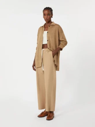 Pantalon en coton à cordon de serrage, couleur désert
