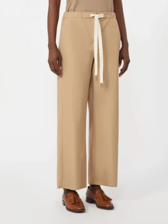 Pantalon en coton à cordon de serrage, couleur désert