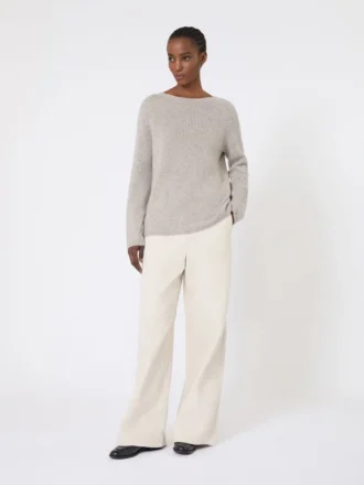 Pantalon en coton délavé, couleur naturelle