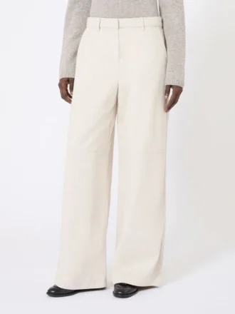 Pantalon en coton délavé, couleur naturelle