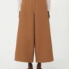 Pantalon en coton drill, couleur tabac