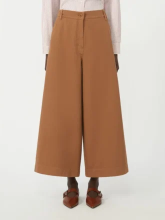 Pantalon en coton drill, couleur tabac