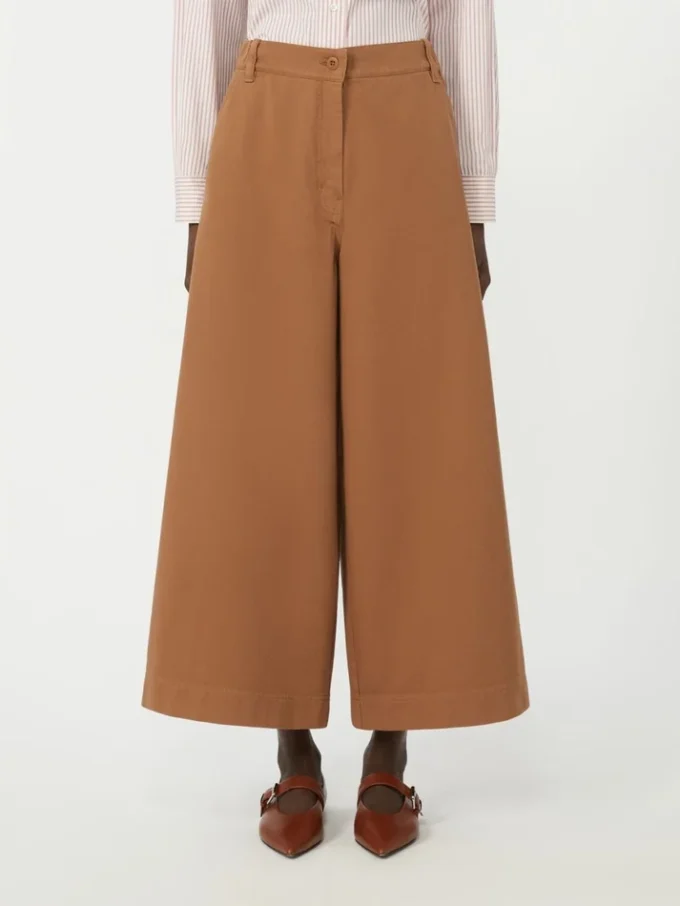 Pantalon en coton drill, couleur tabac