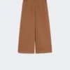 Pantalon en coton drill, couleur tabac