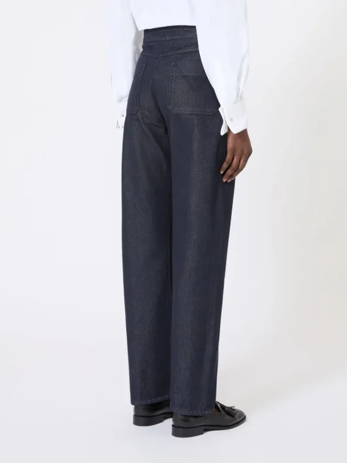 Pantalon en coton effet denim, bleu nuit Pantalon en coton effet denim, bleu nuit