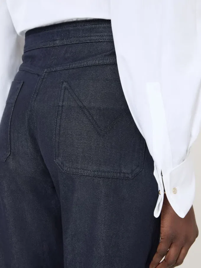 Pantalon en coton effet denim, bleu nuit Pantalon en coton effet denim, bleu nuit