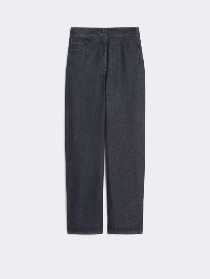 Pantalon en coton effet denim, bleu nuit Pantalon en coton effet denim, bleu nuit