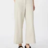 Pantalon en coton et lin stretch, ivoire Pantalon en coton et lin stretch, ivoire