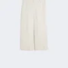 Pantalon en coton et lin stretch, ivoire Pantalon en coton et lin stretch, ivoire
