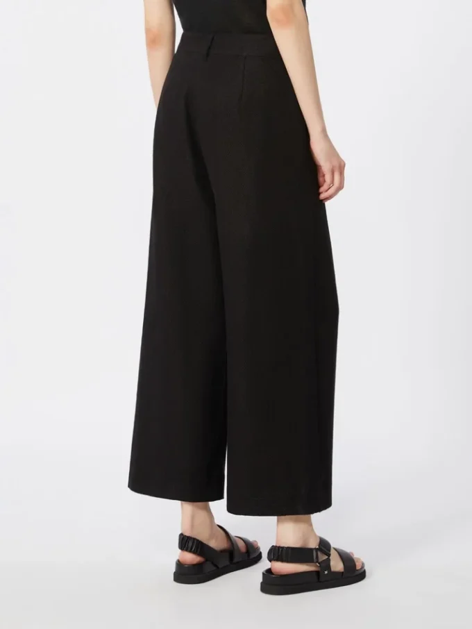 Pantalon en coton et lin stretch, noir Pantalon en coton et lin stretch, noir