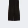 Pantalon en coton et lin stretch, noir Pantalon en coton et lin stretch, noir