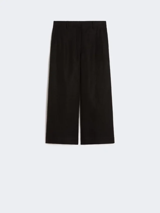 Pantalon en coton et lin stretch, noir Pantalon en coton et lin stretch, noir