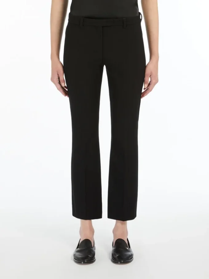 Pantalon en coton mélangé stretch, noir