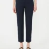 Pantalon en coton stretch, bleu marine
