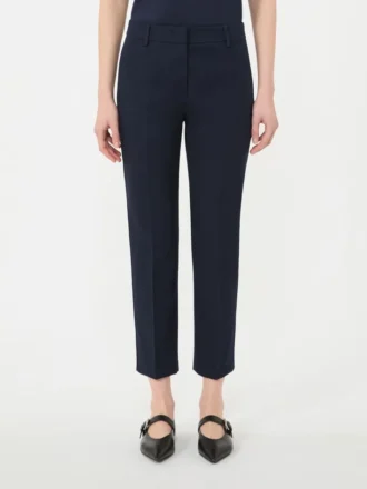 Pantalon en coton stretch, bleu marine