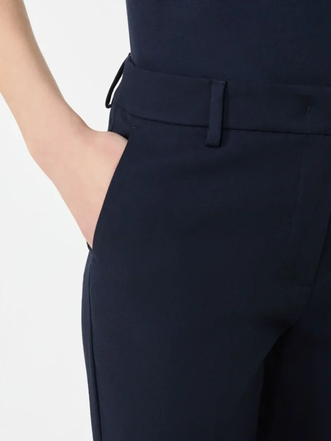 Pantalon en coton stretch, bleu marine
