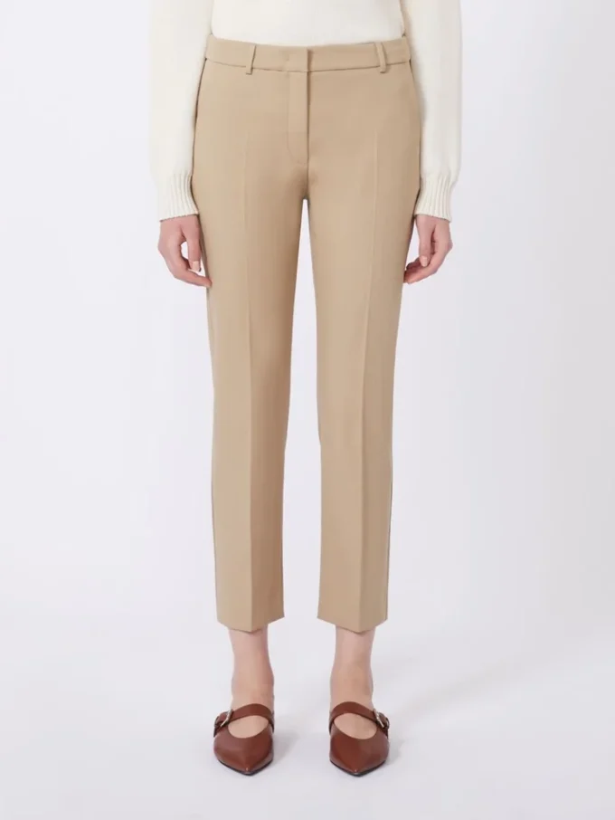 Pantalon en coton stretch, couleur camel Pantalon en coton stretch, couleur camel